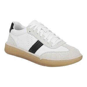 Vionic City Walk Leather & Suede Sneakers - White/Black